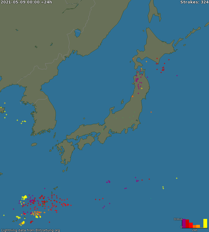 Zibens karte Japan 2021.05.09
