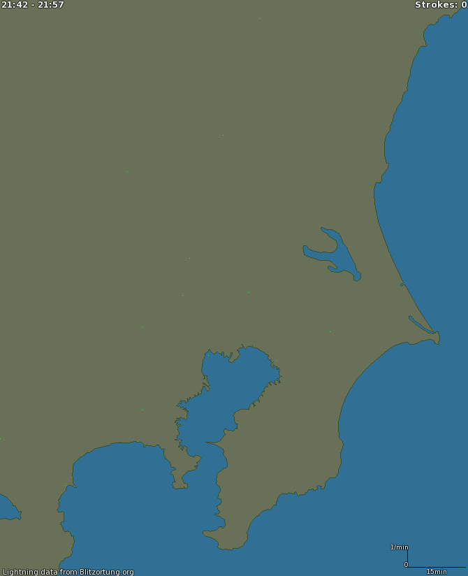 Lightning map Kanto region 2021.07.22 22:50:09