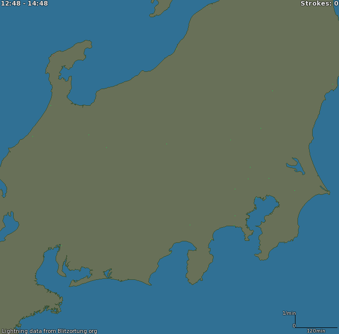 Lightning map East Japan2 2021-07-22 22:50:09
